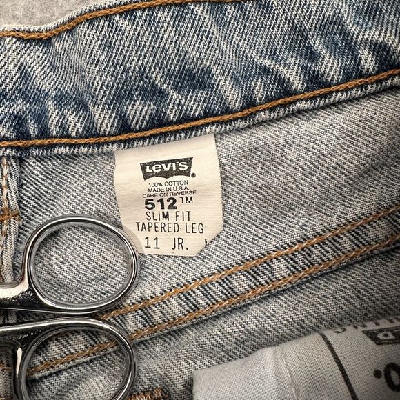 Vintage Levi's 512 Slim Fit Tapered Leg Jeans size  11 JR. L Raw Hem High Rise - Picture 6 of 16